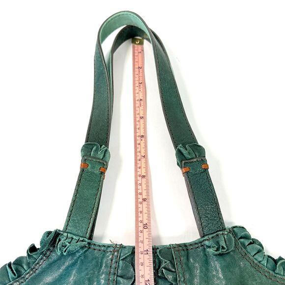 Lucky Brand Hobo Teal Green Blue Italian Lamb Leather Y2K Boho Shoulder Bag - Picture 16 of 17